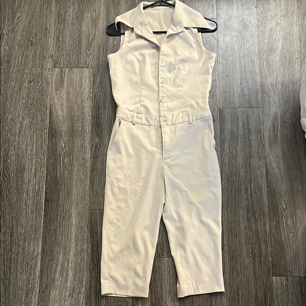Elegant Cream Sleeveless Jumpsuit